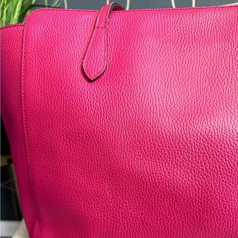 Gucci authentic pink leather large Swing tote bag beige lining